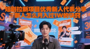 短剧拉新项目优秀新人代表分享新人怎么月入过1W的诀窍-泡泡网创