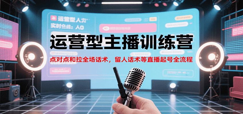 运营型主播训练营，点对点和拉全场话术，留人话术等直播起号全流程(更新8月)-泡泡网创