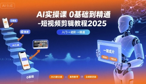 AI实操课0基础到精通-短视频剪辑教程2025-泡泡网创