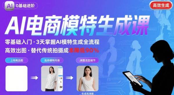 AI模特进阶课程，0基础高效生成逼真电商模特图-泡泡网创