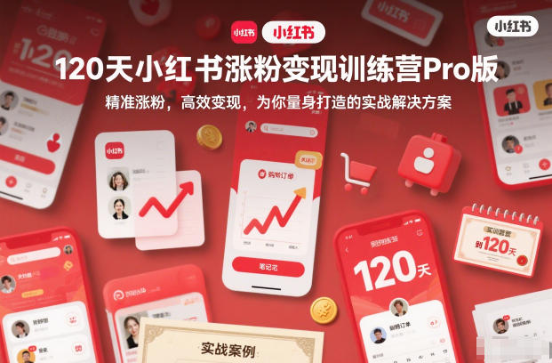 120天小红书涨粉变现训练营Pro版，​精准涨粉，高效变现​，为你量身打造的实战解决方案-泡泡网创