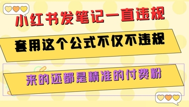 小红书发笔记一直违规，套用这个公式不仅不违规，来的还都是精准的付费粉-泡泡网创