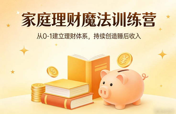 家庭理财魔法训练营，从0-1建立理财体系，持续创造睡后收入-泡泡网创