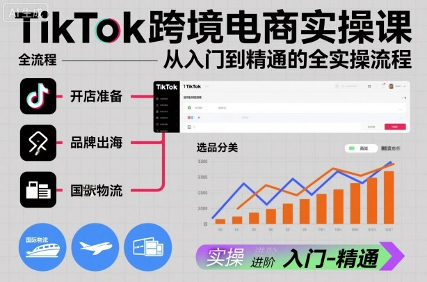 TikTok跨境电商实操课，从入门到精通的全实操流程-泡泡网创