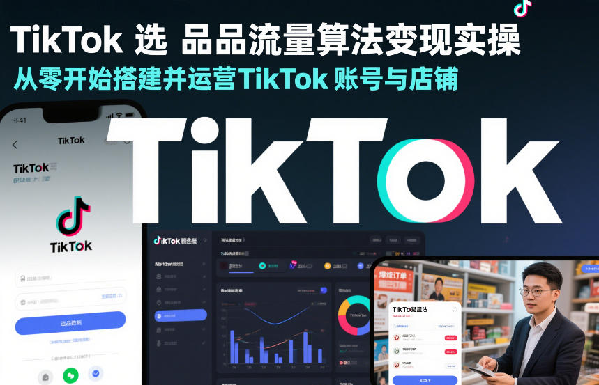 TikTok选品流量算法变现实操，从零开始搭建并运营TikTok账号与店铺-泡泡网创