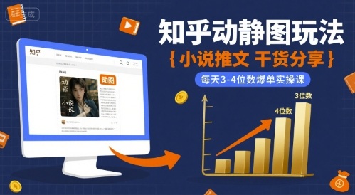 小说推文干货分享之知乎动静图玩法，每天3-4位数爆单实操课-泡泡网创