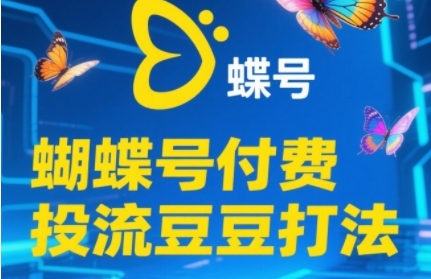 2025蝴蝶号付费投流豆豆打法，助新手快速掌握付费流量撬动自然流的核心玩法-泡泡网创