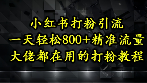 小红书打粉引流，一天轻松500+精准流量，大佬都在用的打粉教程-泡泡网创