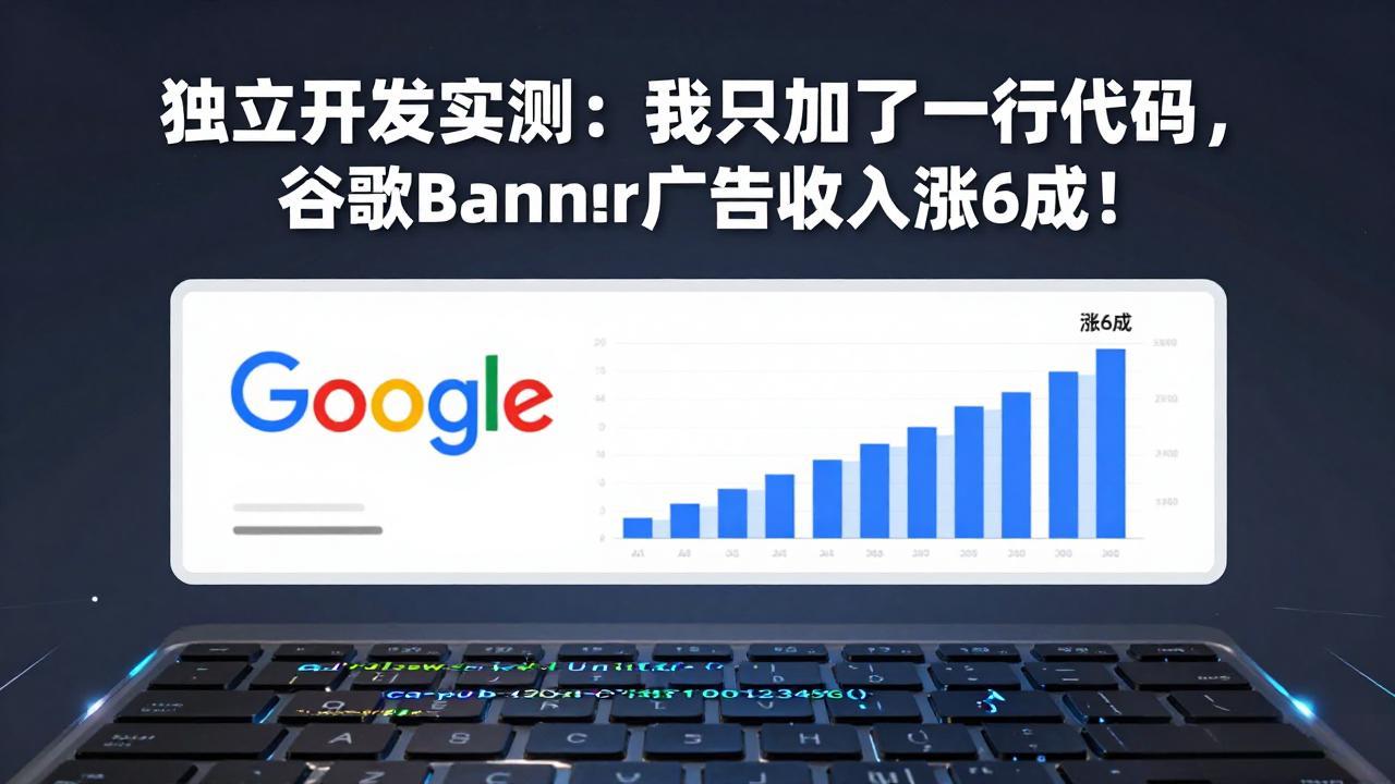付费文章：独立开发实测：我只加了一行代码，谷歌Banner广告收入涨6成！-泡泡网创