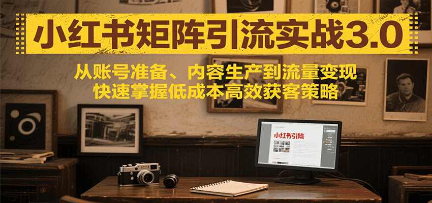 小红书矩阵引流3.0，从账号准备、内容生产到流量变现，快速掌握低成本高效获客策略-泡泡网创
