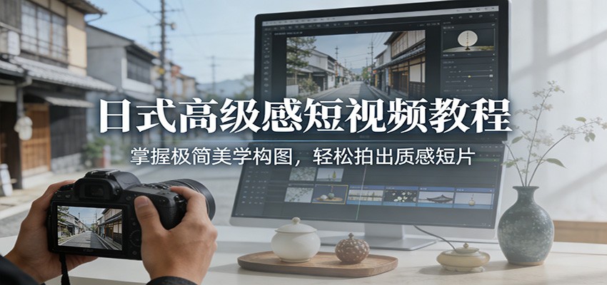 日式高级感短视频教程：掌握极简美学构图，轻松拍出质感短片-泡泡网创