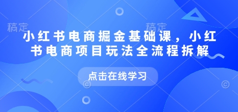 小红书电商掘金课，小红书电商项目玩法全流程拆解(更新5月)-泡泡网创