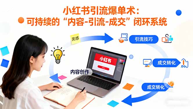 小红书引流爆单术：构建一套低成本 可持续的“内容-引流-成交”闭环系统-泡泡网创