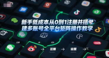 新手低成本从0到1注册并搭建多账号全平台矩阵操作教学，手机号-邮箱-IP-工具-泡泡网创