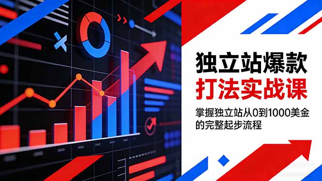 独立站爆款打法实战课，掌握独立站从0到1000美金的完整起步流程-泡泡网创