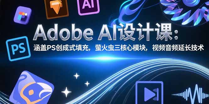 Adobe AI设计课：涵盖PS创成式填充，萤火虫三核心模块，视频音频延长技术-泡泡网创
