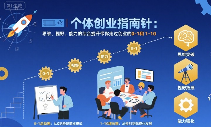 个体创业指南针，思维、视野、能力的综合提升带你走过创业的0-1和1-10【音频】-泡泡网创