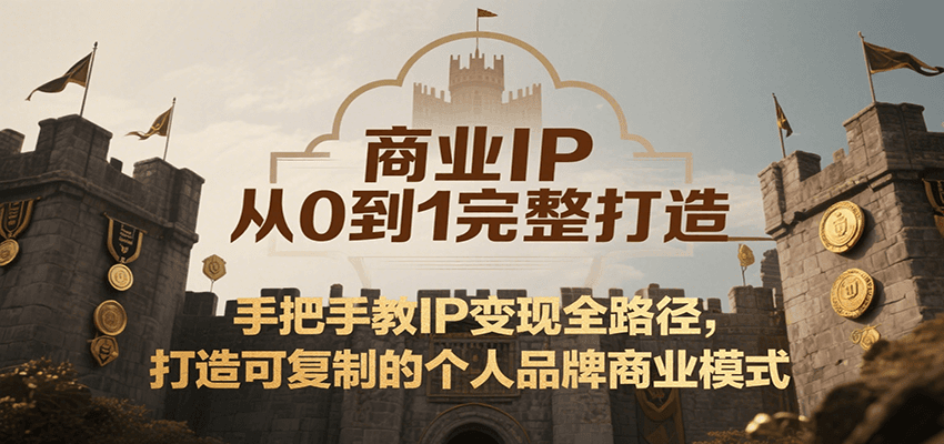 商业IP从0到1完整打造，手把手教IP变现全路径，打造可复制的个人品牌商业模式-泡泡网创