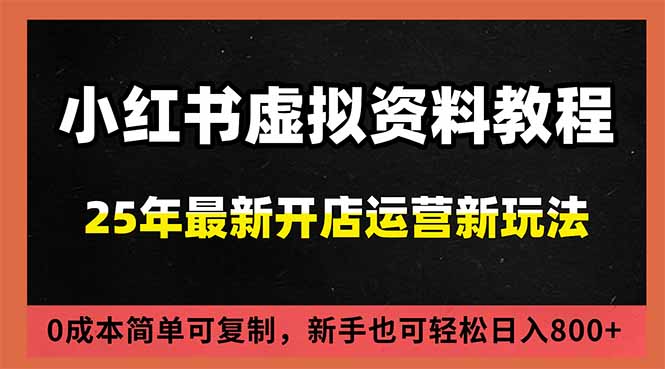 小红书虚拟资料项目：最新搜索流变现玩法，0成本简单可复制，一人多店打法，新手日入800+-泡泡网创