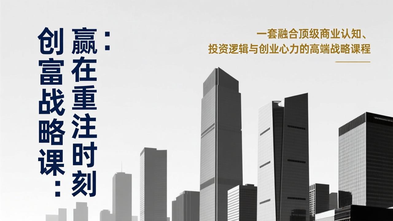 《创富战略课：赢在重注时刻》一套融合顶级商业认知、投资逻辑与创业心力的高端战略课程-泡泡网创