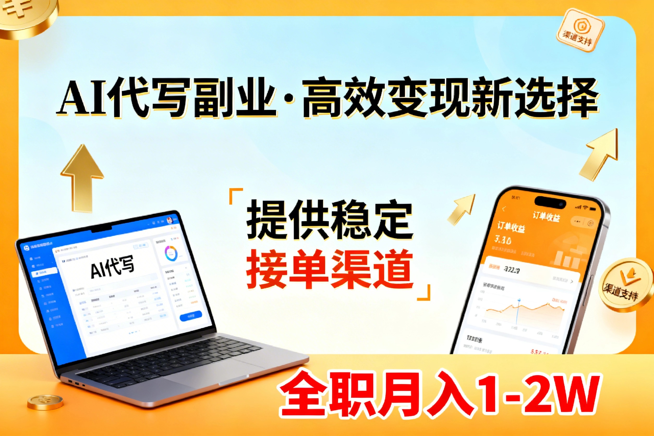 AI代写副业，高效变现，提供渠道，永不失业副业兼职 全职月入1-2W【SOP手册】-泡泡网创