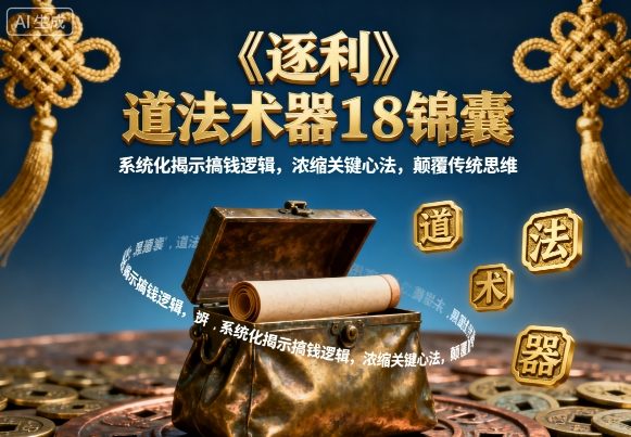 《逐利》道法术器18锦囊，系统化揭示搞钱逻辑，浓缩关键心法，颠覆传统思维(更新)-泡泡网创
