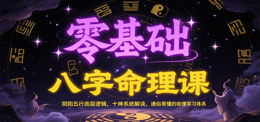 零基础八字命理课：阴阳五行底层逻辑，十神系统解读，通俗易懂的命理学习体系-泡泡网创