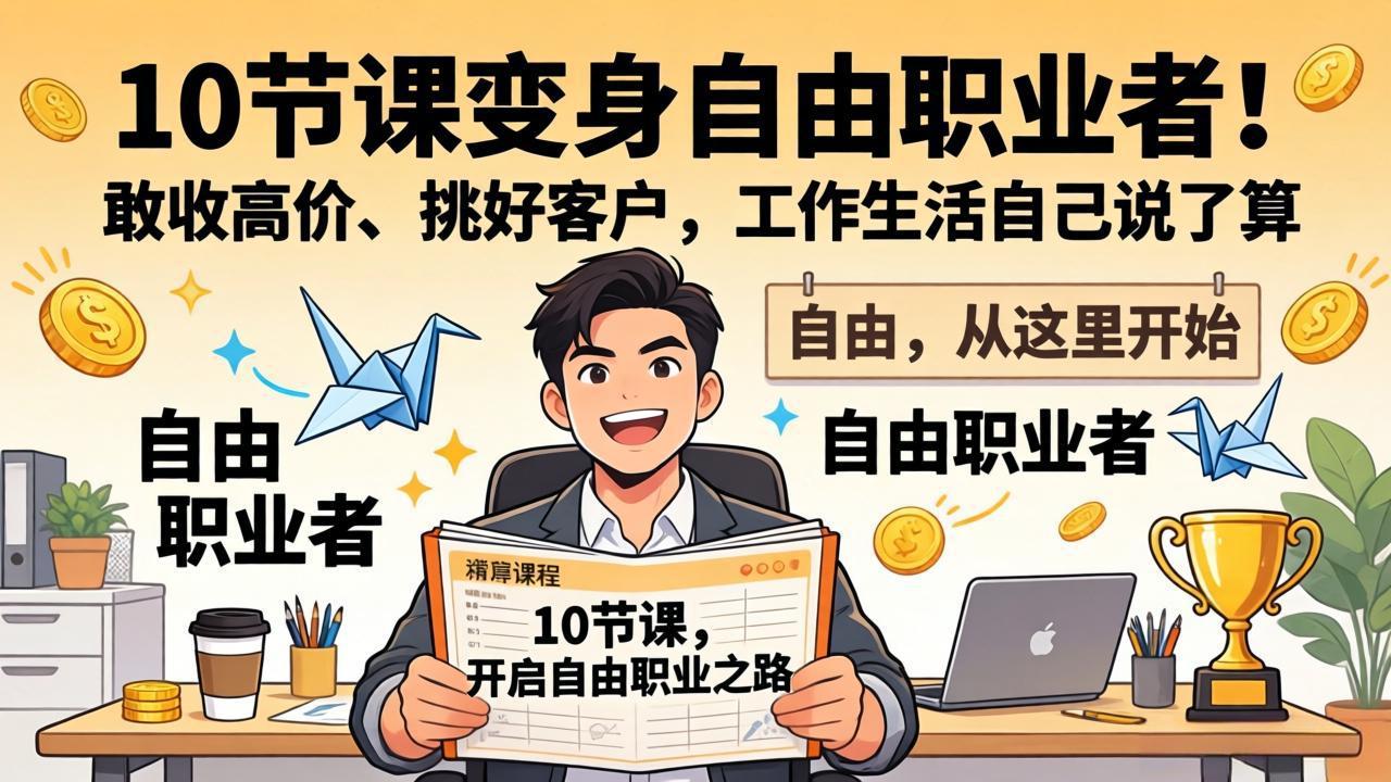 10 节课变身自由职业者！敢收高价、挑好客户，工作生活自己说了算-泡泡网创
