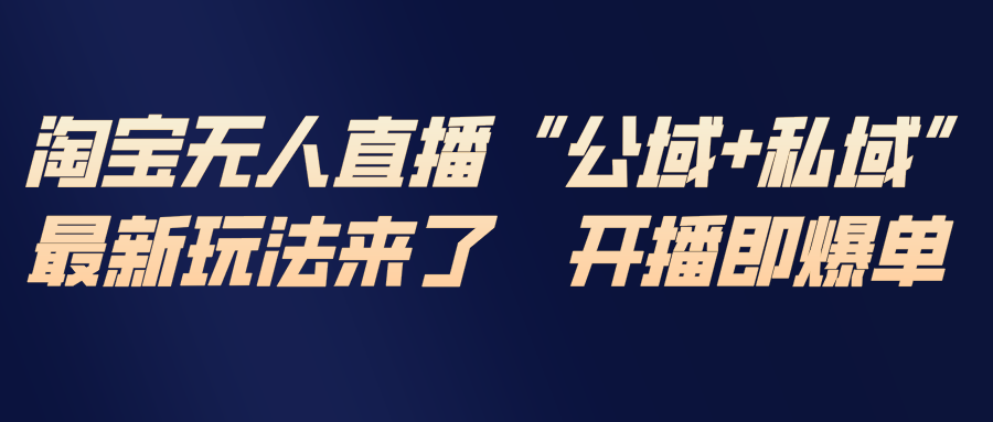 淘宝无人直播最新玩法，包含私域和公域两种玩法-泡泡网创