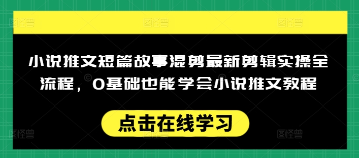 小说推文短篇故事混剪最新剪辑实操全流程，0基础也能学会小说推文教程，肯干多发日入多张-泡泡网创