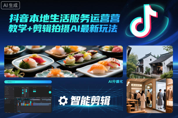 抖音本地生活服务运营教学+剪辑拍摄AI最新玩法-泡泡网创