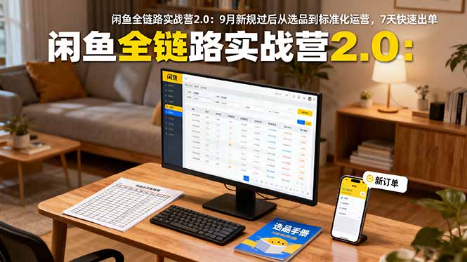 闲鱼全链路实战营2.0：9月新规过后从选品到标准化运营，7天快速出单-泡泡网创