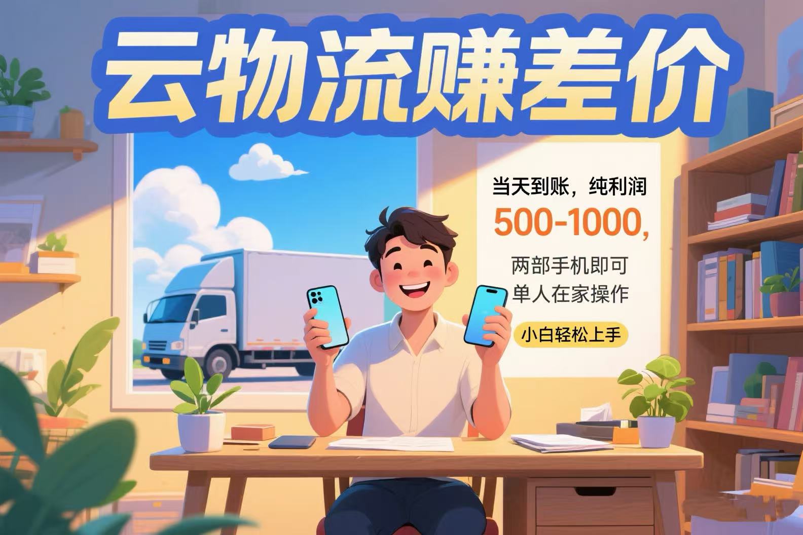 云物流赚差价 当天到账纯利润500-1000 两部手机即可 可单人在家操作 小...-泡泡网创