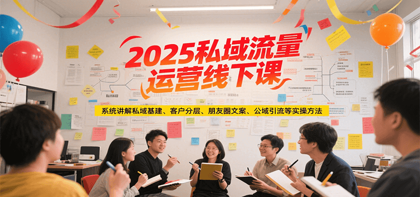 2025私域流量运营线下课，系统讲解私域基建/客户分层/朋友圈文案/公域引流等实操方法-泡泡网创