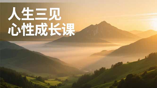 人生三见心性成长课，见天地众生自己，搞透人性安顿身心，活出清晰自我，内在富足无价-泡泡网创