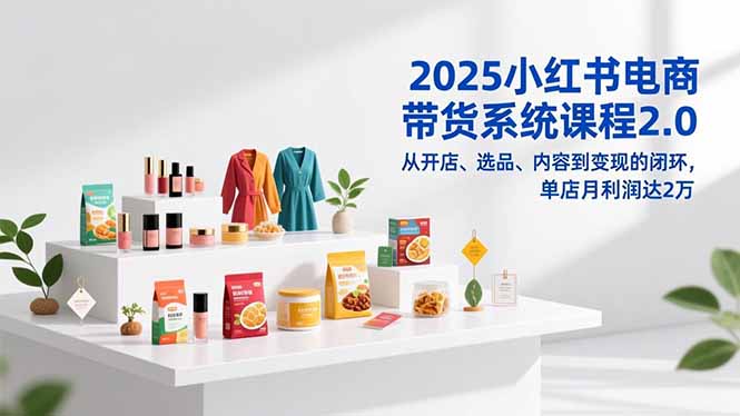 2025小红书电商带货系统课程2.0，从开店、选品、内容到变现的闭环，单店月利润达2万-泡泡网创