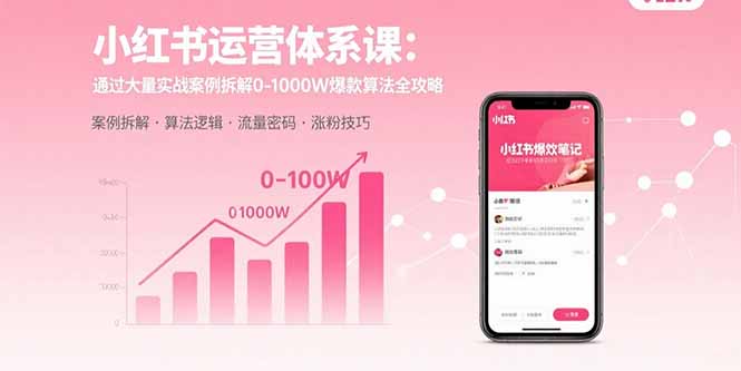 小红书运营体系课：通过大量实战案例拆解0-1000W爆款算法全攻略-泡泡网创