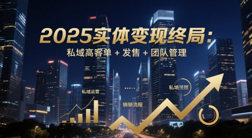 2025实体变现终局：私域高客单+发售+团队管理-泡泡网创