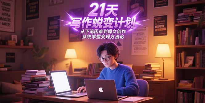 21天写作蜕变计划，从下笔困难到爆文创作，系统掌握变现方法论-泡泡网创