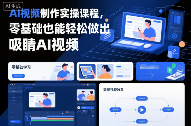 AI视频制作实操课程，零基础也能轻松做出吸睛AI视频-泡泡网创