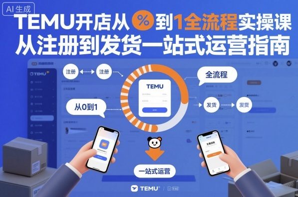 TEMU开店从0到1全流程实操课，从注册到发货一站式运营指南-泡泡网创
