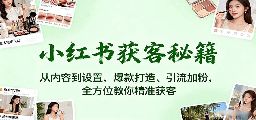 小红书获客秘籍：从内容到设置，爆款打造、引流加粉，全方位教你精准获客-泡泡网创