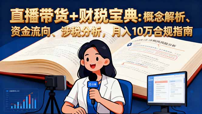 直播带货+财税宝典：概念解析、资金流向、涉税分析，月入10万合规指南-泡泡网创