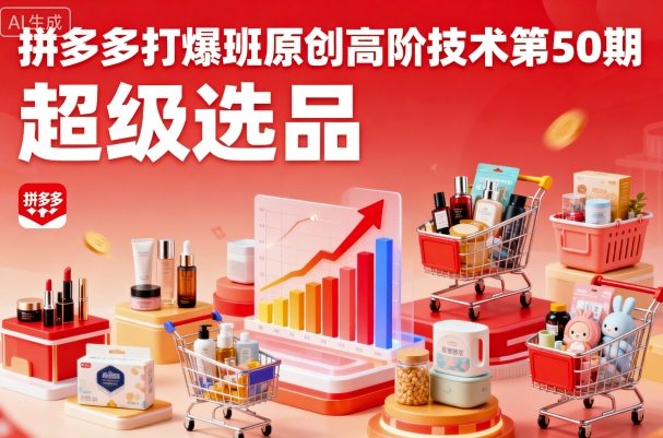 拼多多打爆班原创高阶技术第50期，超级选品-泡泡网创