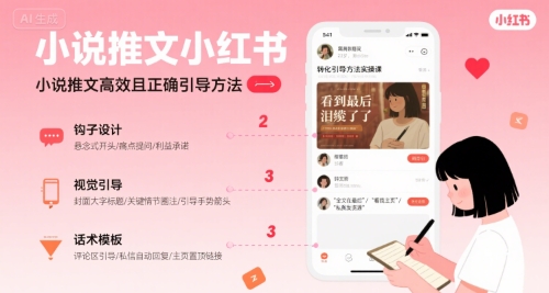 小说推文小红书高转化引导方法实操课，小说推文高效且正确引导方法-泡泡网创