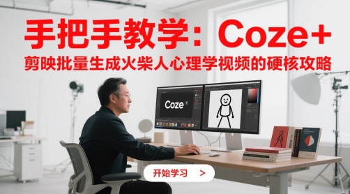 手把手教学：Coze + 剪映批量生成火柴人心理学视频的硬核攻略-泡泡网创