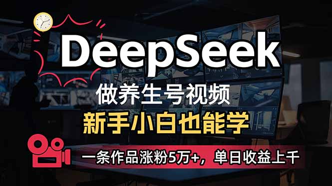 （14270期）小白用DeepSeek做养生号，一条作品涨粉5万+，单日收益上千-泡泡网创