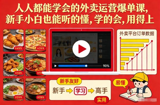 人人都能学会的外卖运营爆单课，新手小白也能听的懂，学的会，用得上-泡泡网创