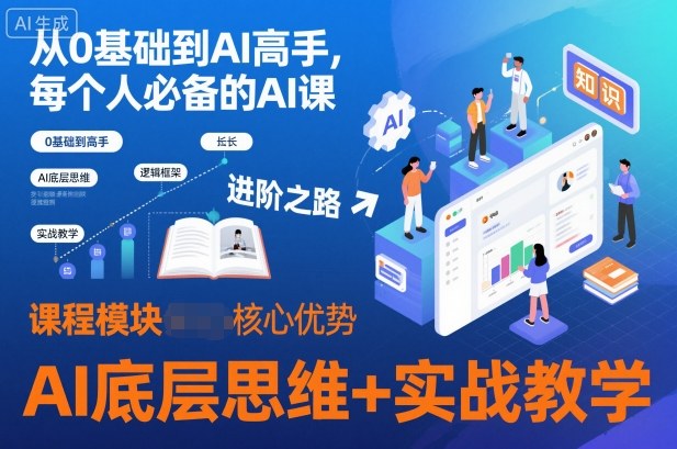 从0基础到AI高手，每个人必备的AI课，AI底层思维+实战教学-泡泡网创