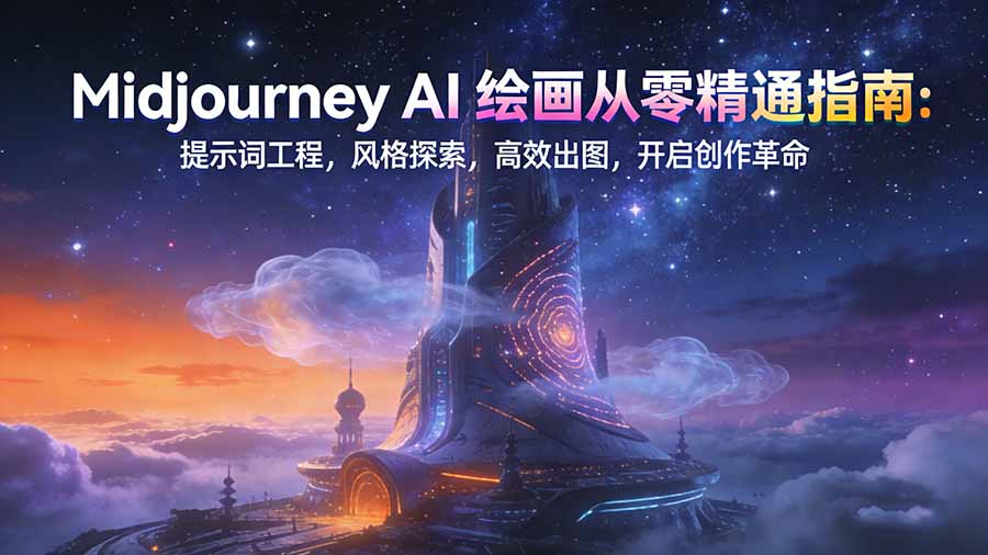 Midjourney AI绘画从零精通指南：提示词工程，风格探索，高效出图，开启创作革命-泡泡网创